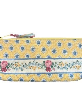 Vintage Vera Bradley ELIZABETH Yellow Brush And Pencil Case Pouch Rare HTF 90s